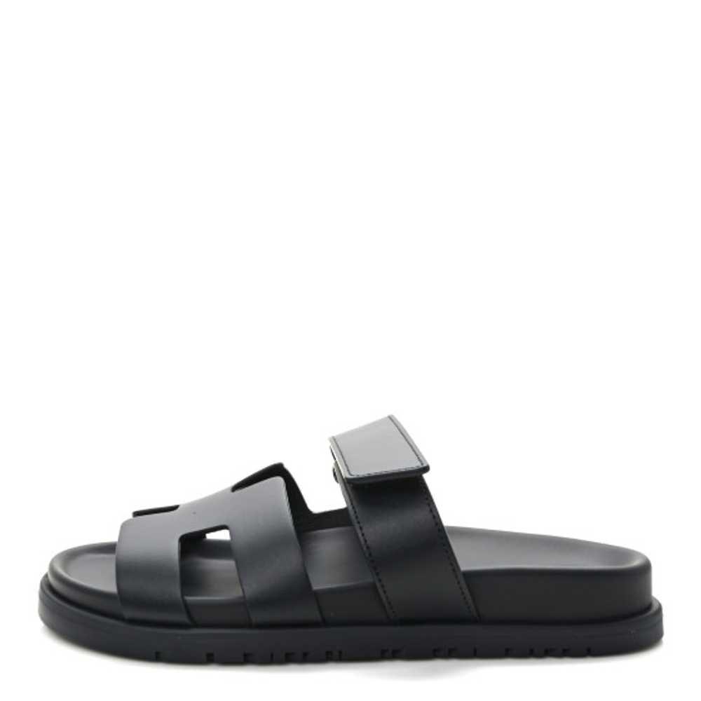 HERMES Calfskin Womens Chypre Sandals 36 Black - image 1