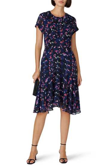 Jason Wu Collective Navy Floral Ruched Dress