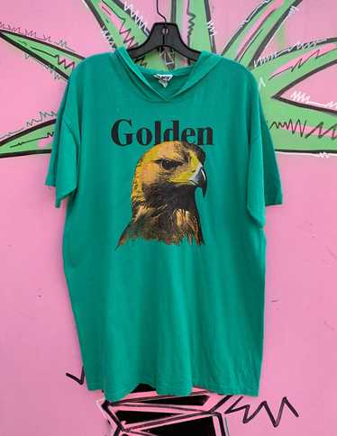 1990S COOL HOODED GOLDEN EAGLE GRAPHIC SINGLE STIT