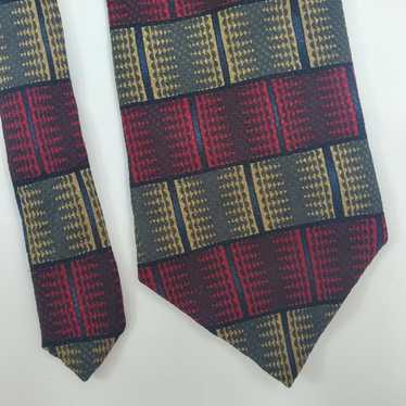 Vintage Ziggurat by Mulberry Neckwear Silk Red Ti… - image 1