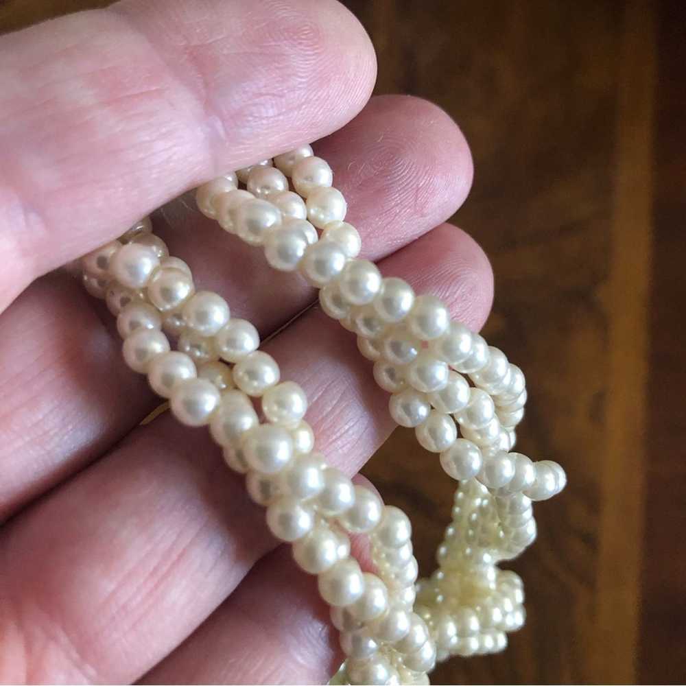 Vintage Vintage 80s versatile triple strand cream… - image 11