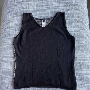 Les Copains Wool Cashmere Houndstooth Tank