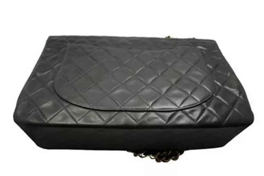 1995 Chanel Jumbo XL Maxi Black Quilted Lambskin … - image 6