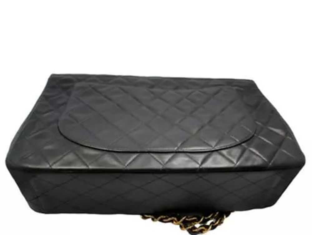 1995 Chanel Jumbo XL Maxi Black Quilted Lambskin … - image 7