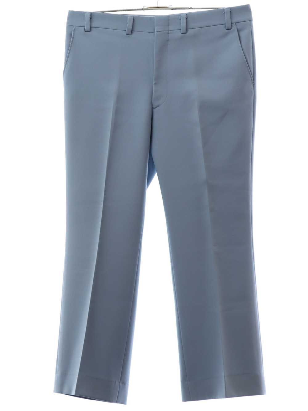 1970's Mens Baby Blue Flared Disco Pants - image 1