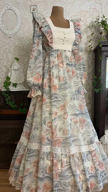 Amazing 1970’s vintage autumn floral print dress b