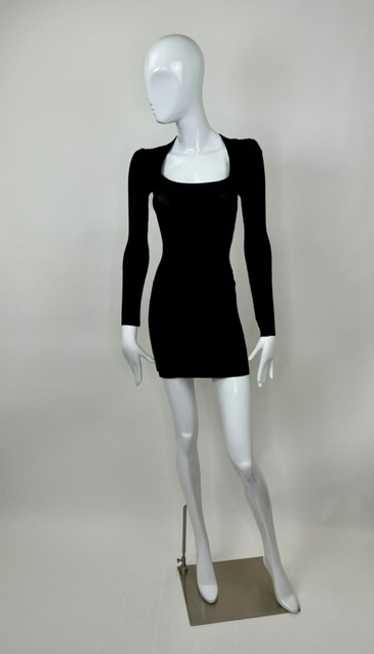 Alaia 80’s Square Neck Rib knit Mini Dress - image 1