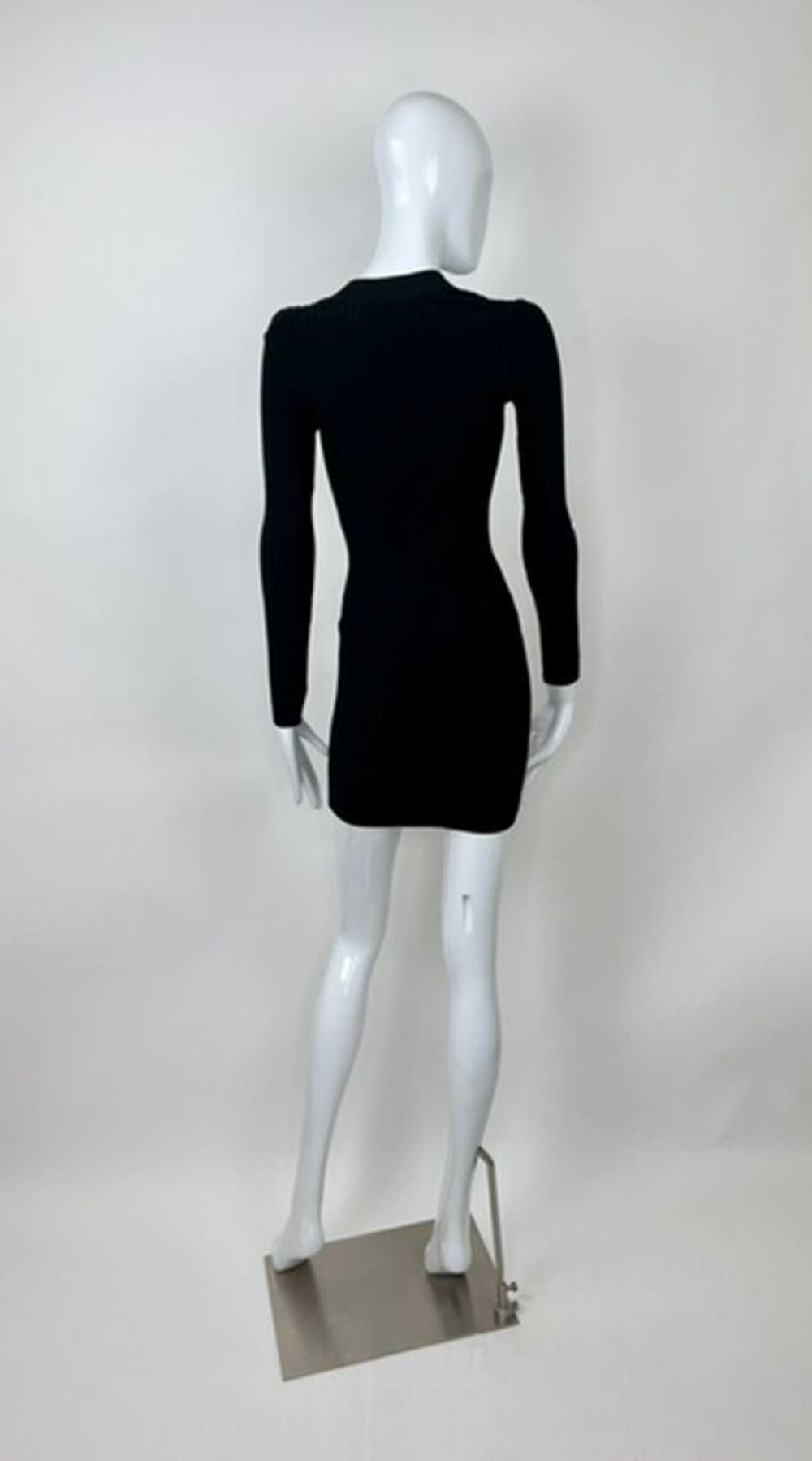 Alaia 80’s Square Neck Rib knit Mini Dress - image 2