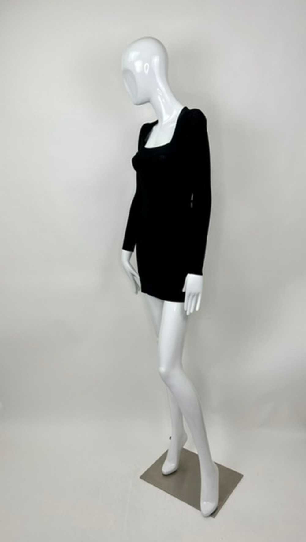 Alaia 80’s Square Neck Rib knit Mini Dress - image 5