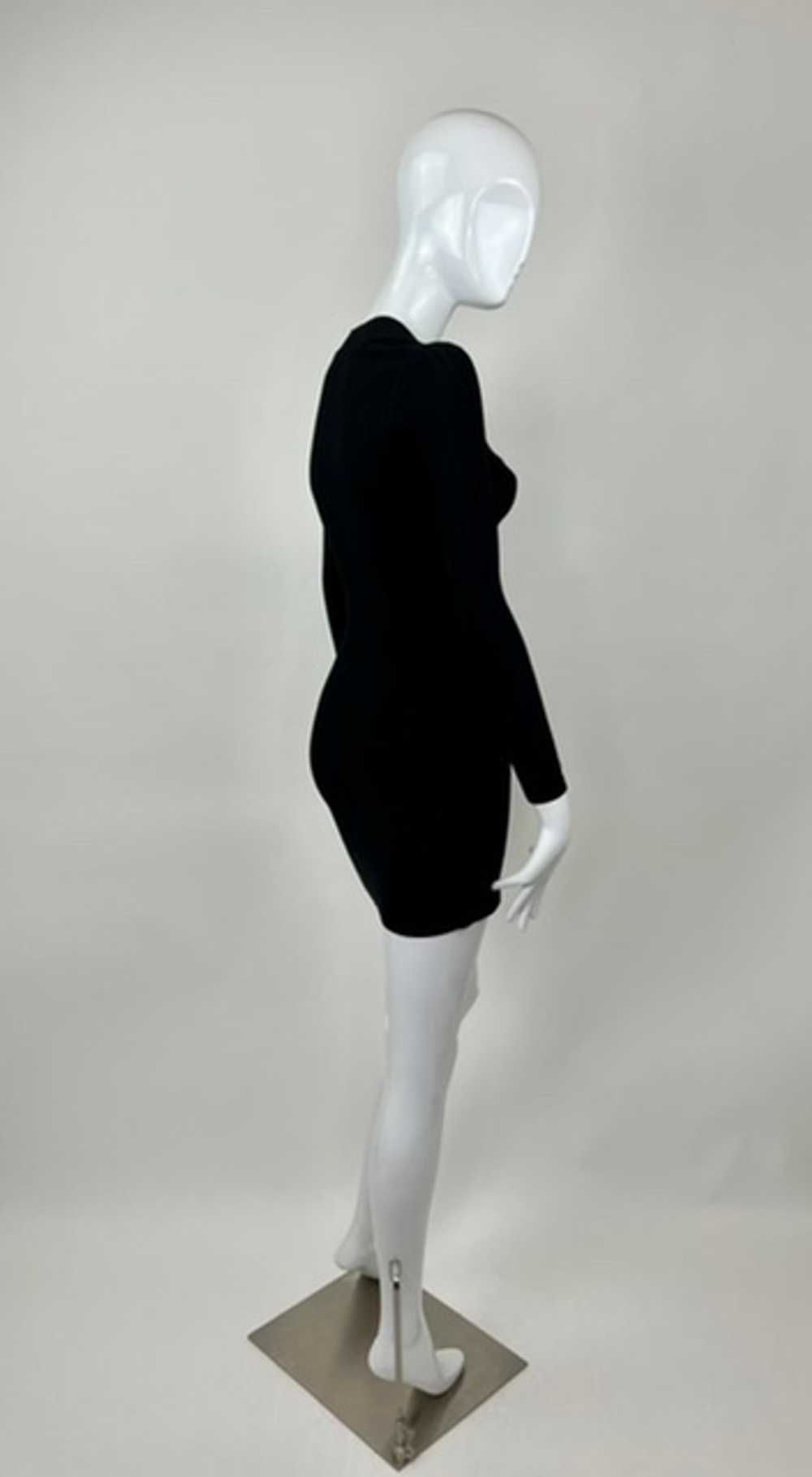 Alaia 80’s Square Neck Rib knit Mini Dress - image 8