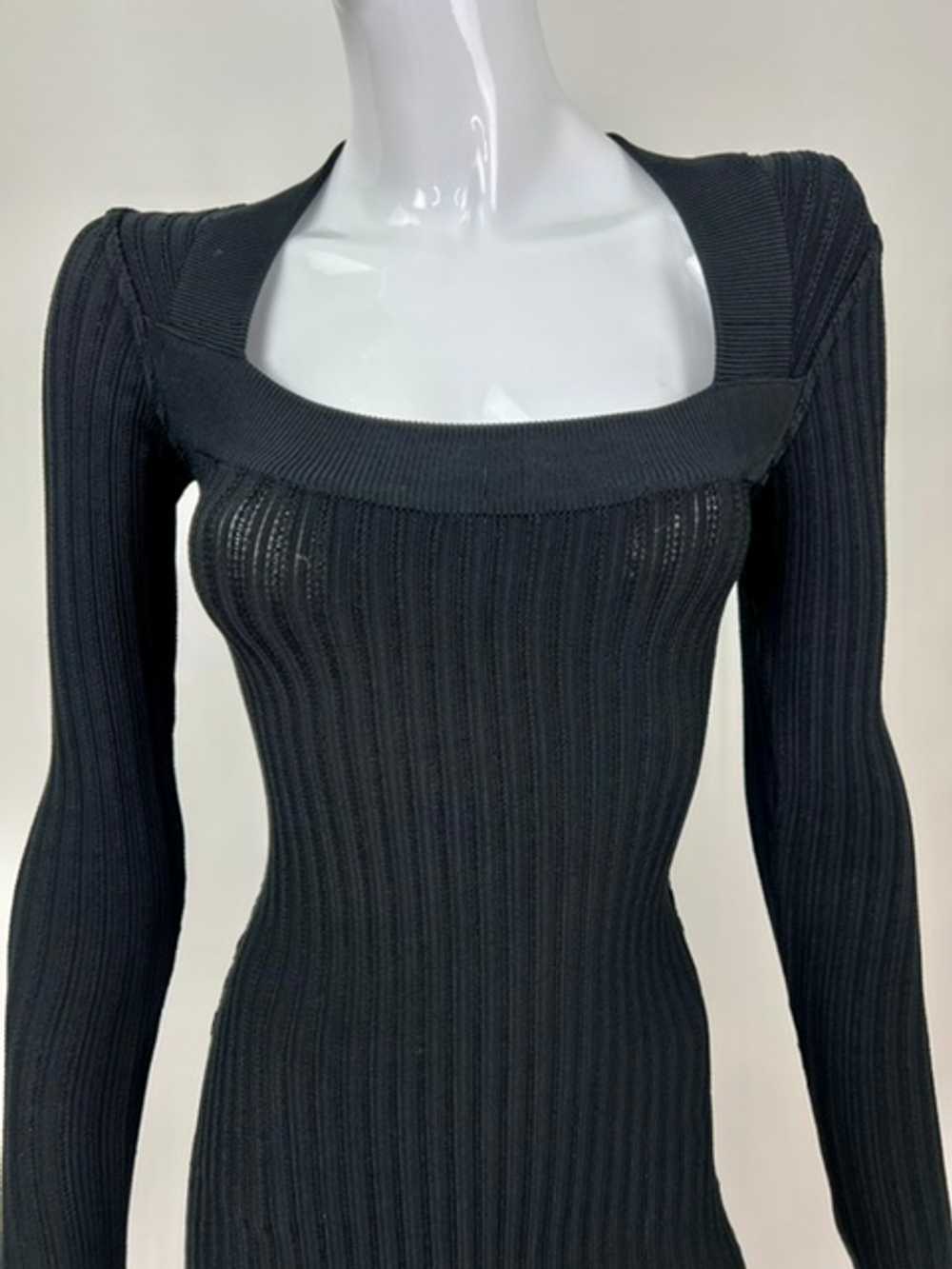 Alaia 80’s Square Neck Rib knit Mini Dress - image 9