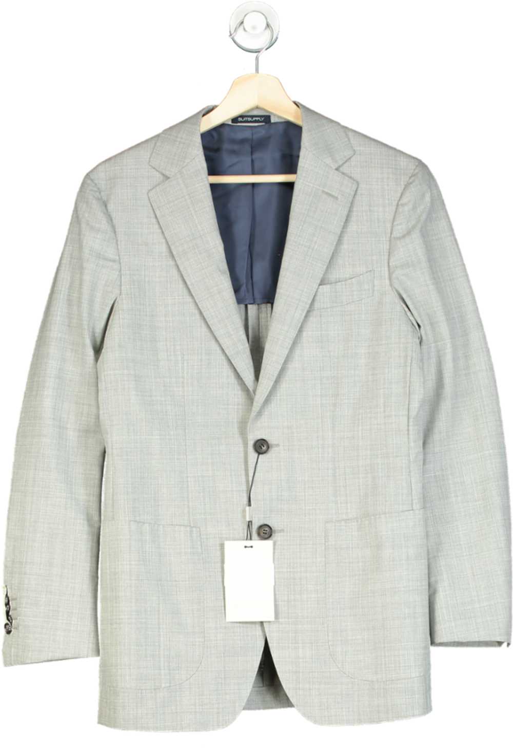 SuitSupply Light Grey Havana Patch Blazer Slim UK… - image 1