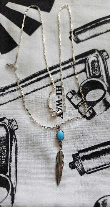 Vintage Sterling Silver and turquoise Navajo neckl