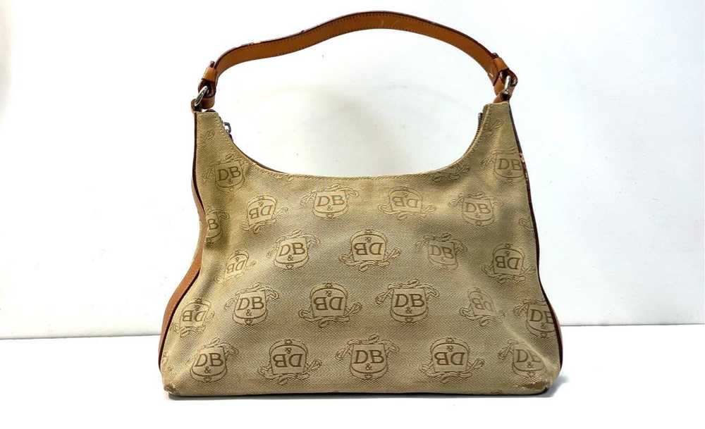 Dooney & Bourke DB Signature Canvas Leather Hobo … - image 1