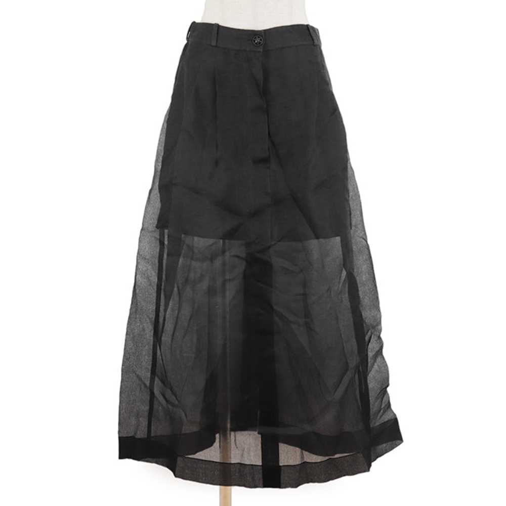 CHANEL skirt 100% silk black Women 36 Used Authen… - image 1