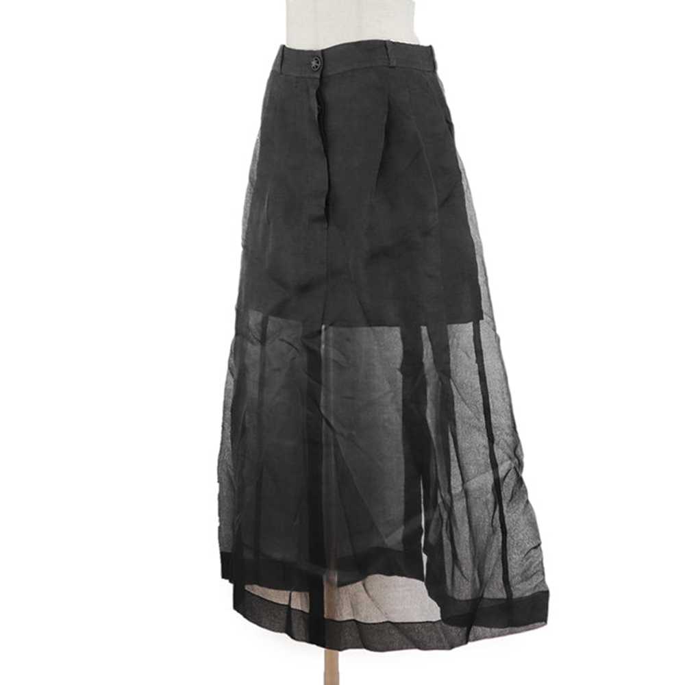 CHANEL skirt 100% silk black Women 36 Used Authen… - image 3