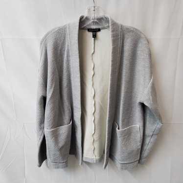 Eileen Fisher Gray Cotton Open Cardigan Sweater S… - image 1