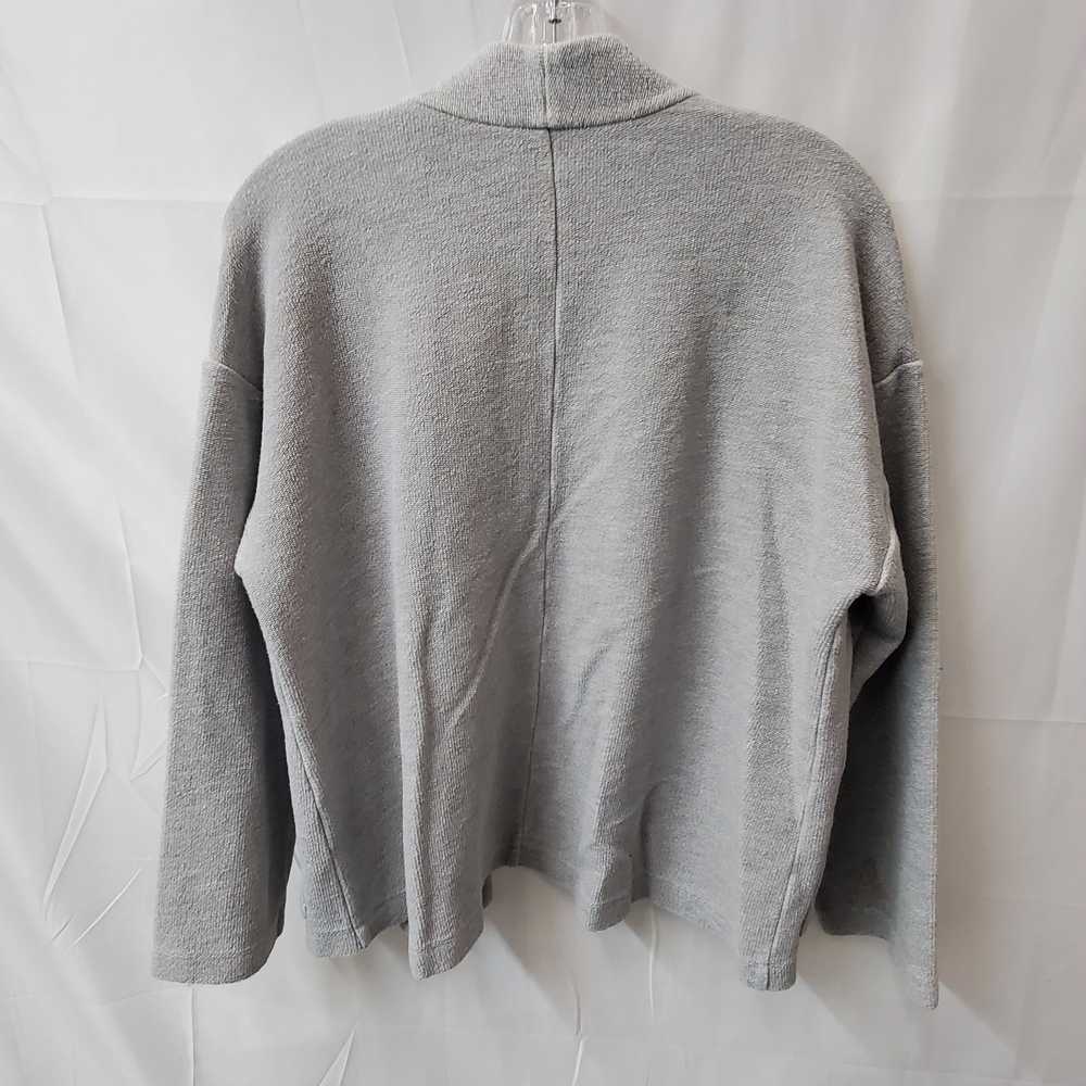 Eileen Fisher Gray Cotton Open Cardigan Sweater S… - image 4