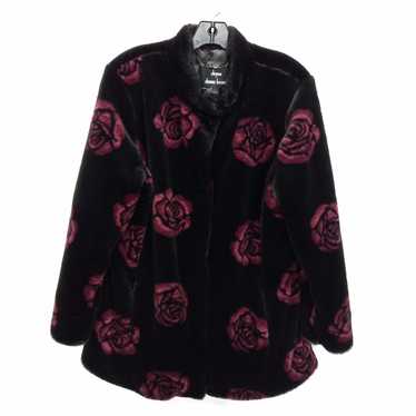 Dennis By Dennis Basso Faux Fur Floral Coat Women… - image 1