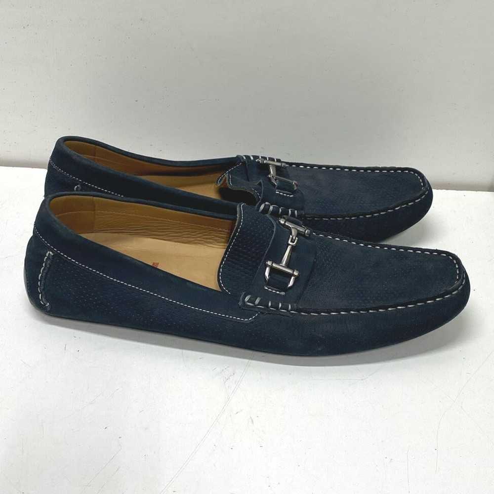 1901 Suede Moccasin Buckle Loafers Navy Blue 14 - image 1