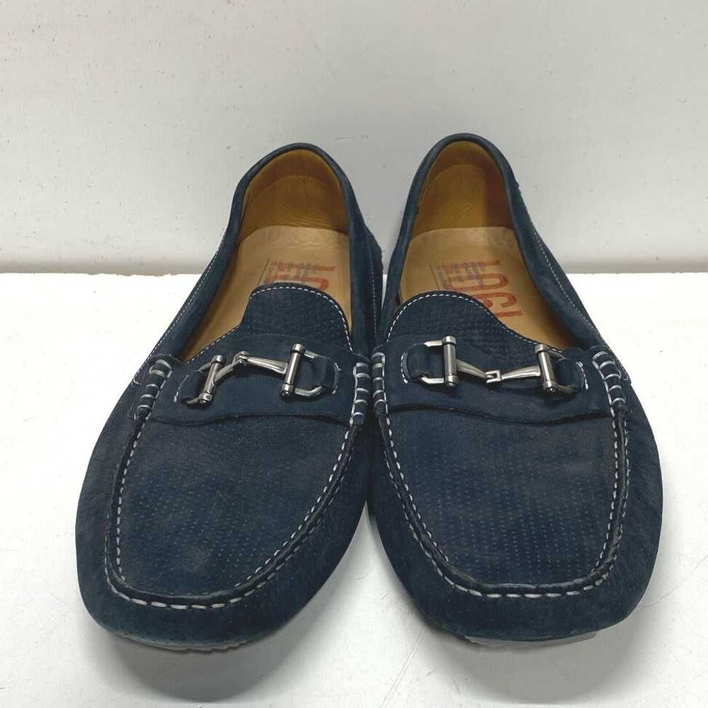 1901 Suede Moccasin Buckle Loafers Navy Blue 14 - image 2