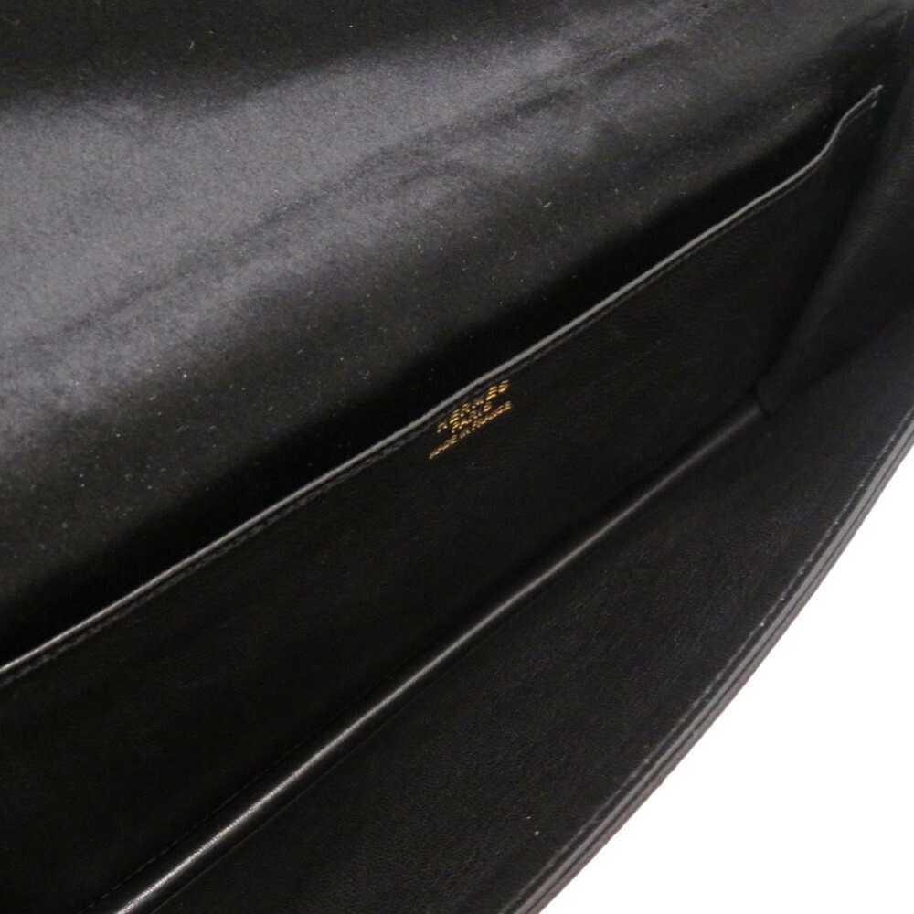 Hermes Hermes Fako Satin Black 〇K Stamped Clutch … - image 5