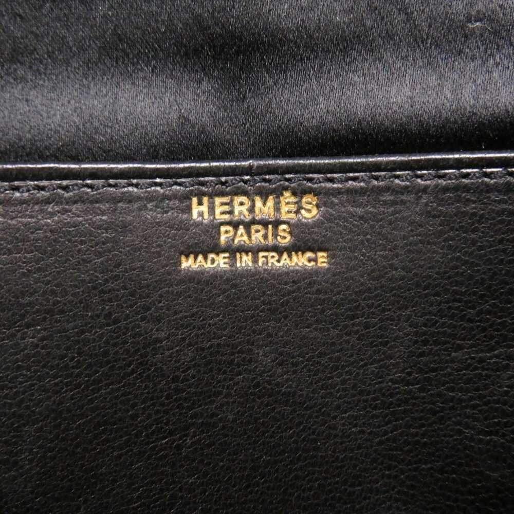 Hermes Hermes Fako Satin Black 〇K Stamped Clutch … - image 7