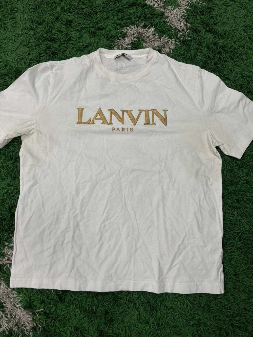 Lanvin Lanvin white gold logo T shirt medium - image 1