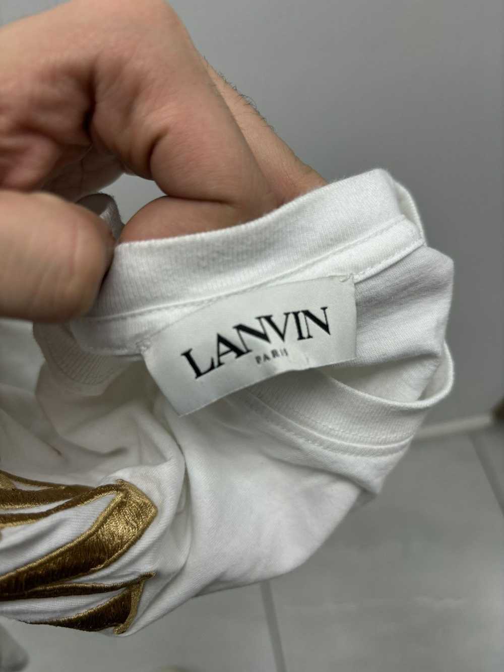 Lanvin Lanvin white gold logo T shirt medium - image 2