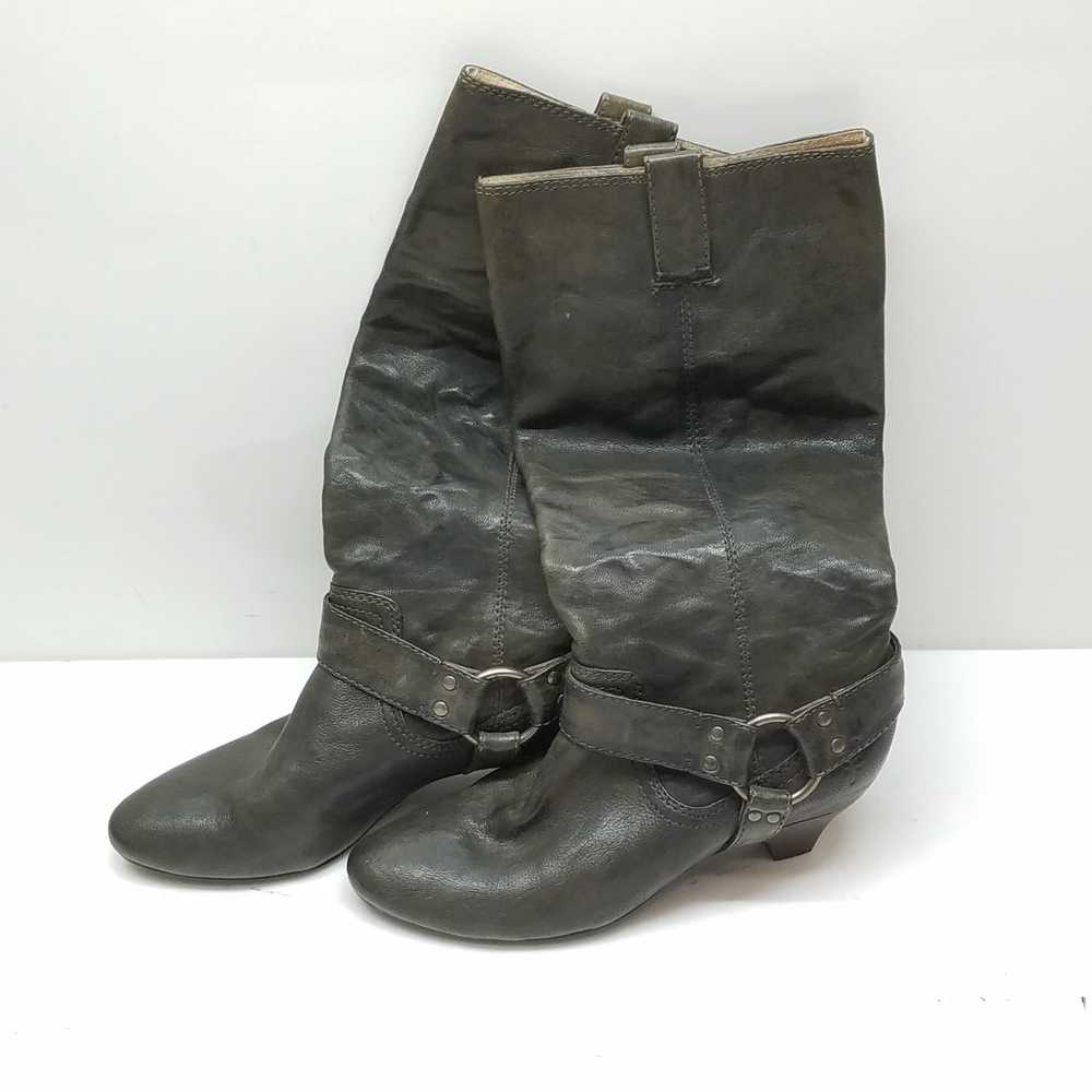 Frye Steffi Harness Gray Leather Boots Size 7.5 - image 1