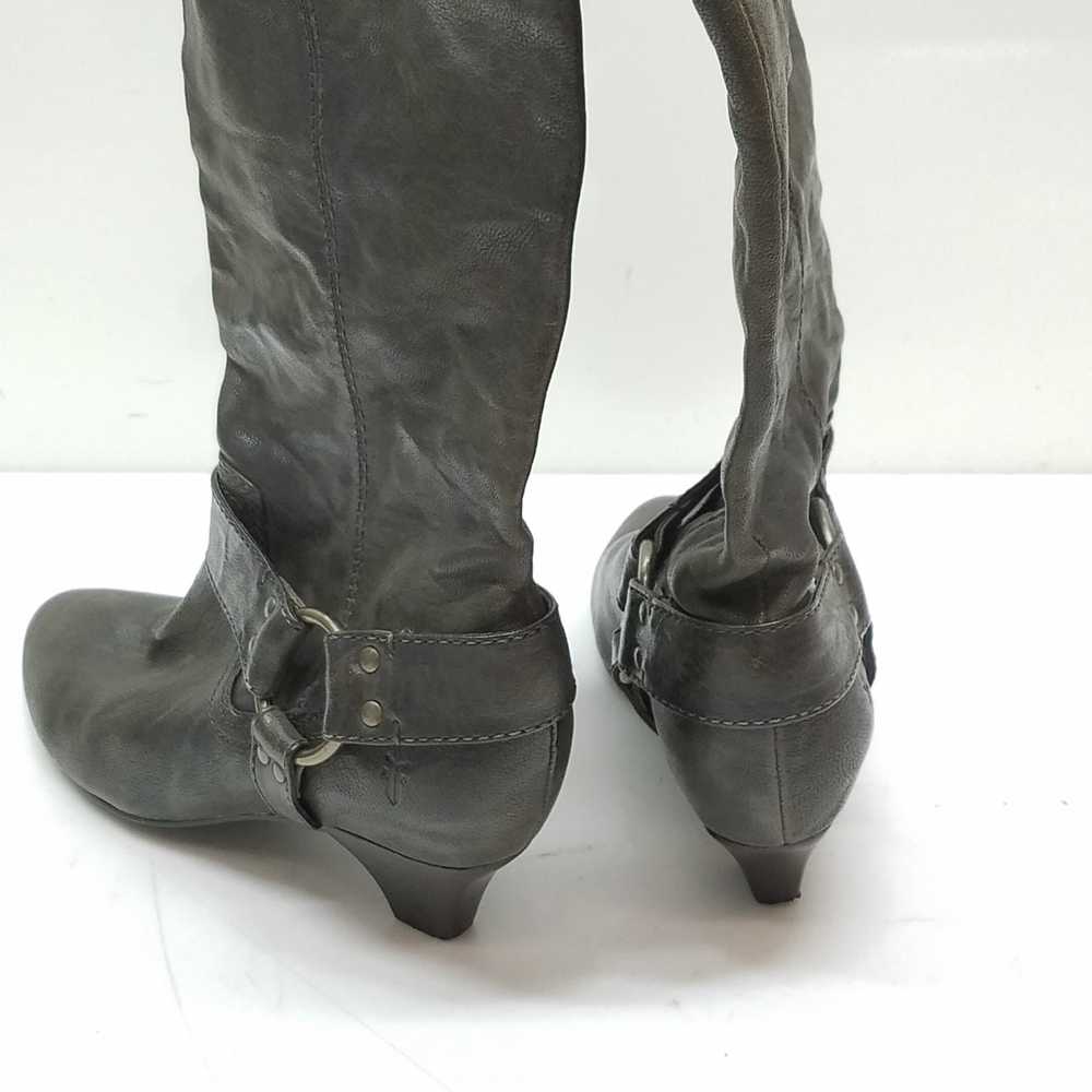 Frye Steffi Harness Gray Leather Boots Size 7.5 - image 3