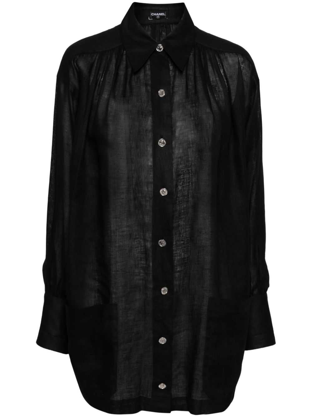 CHANEL Pre-Owned 1990-2000s linen shirt - Black - image 1