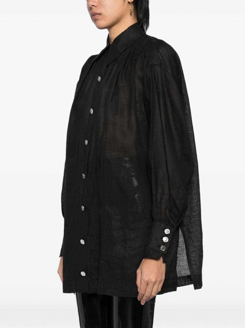 CHANEL Pre-Owned 1990-2000s linen shirt - Black - image 3