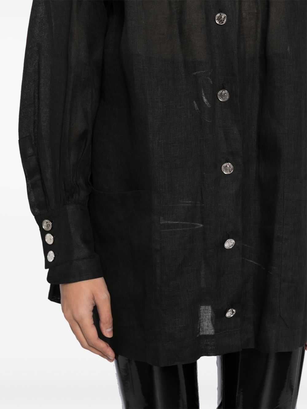 CHANEL Pre-Owned 1990-2000s linen shirt - Black - image 5