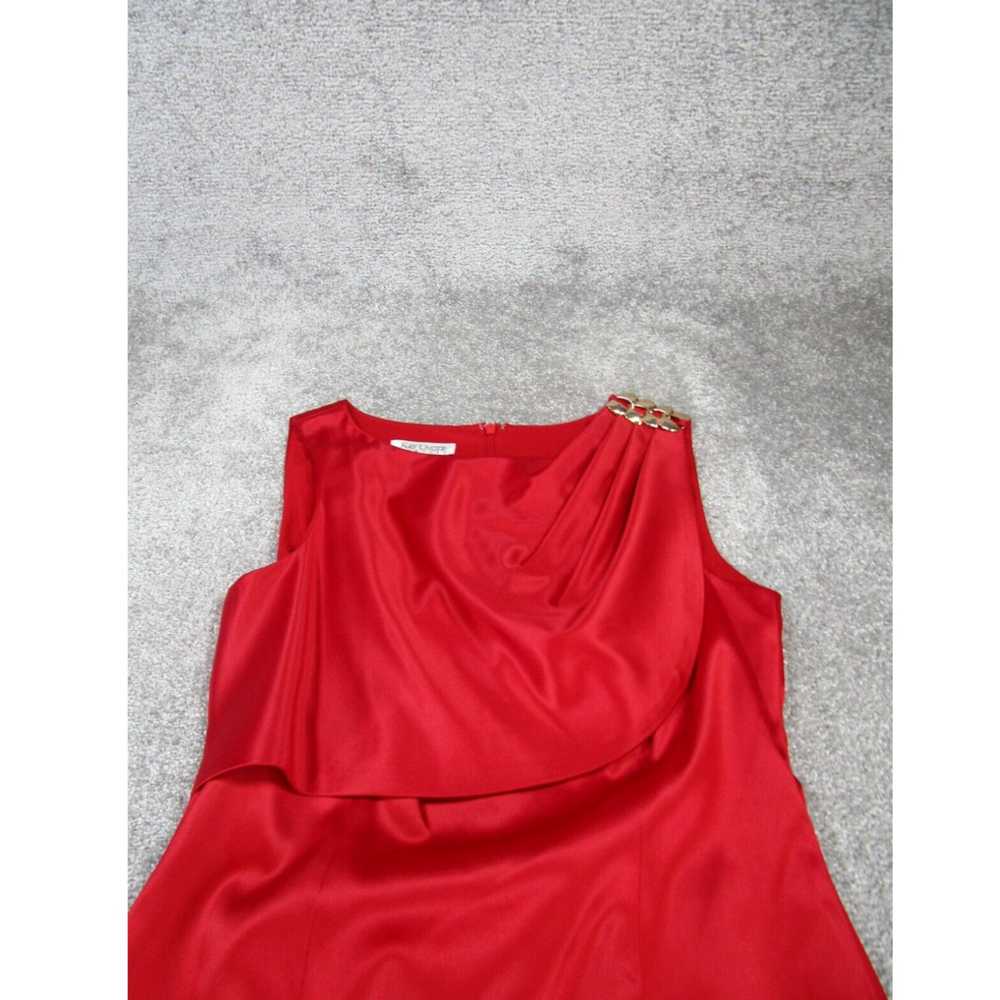 Vintage Kay Unger Bodycon Dress Womens 12 Red Sle… - image 2