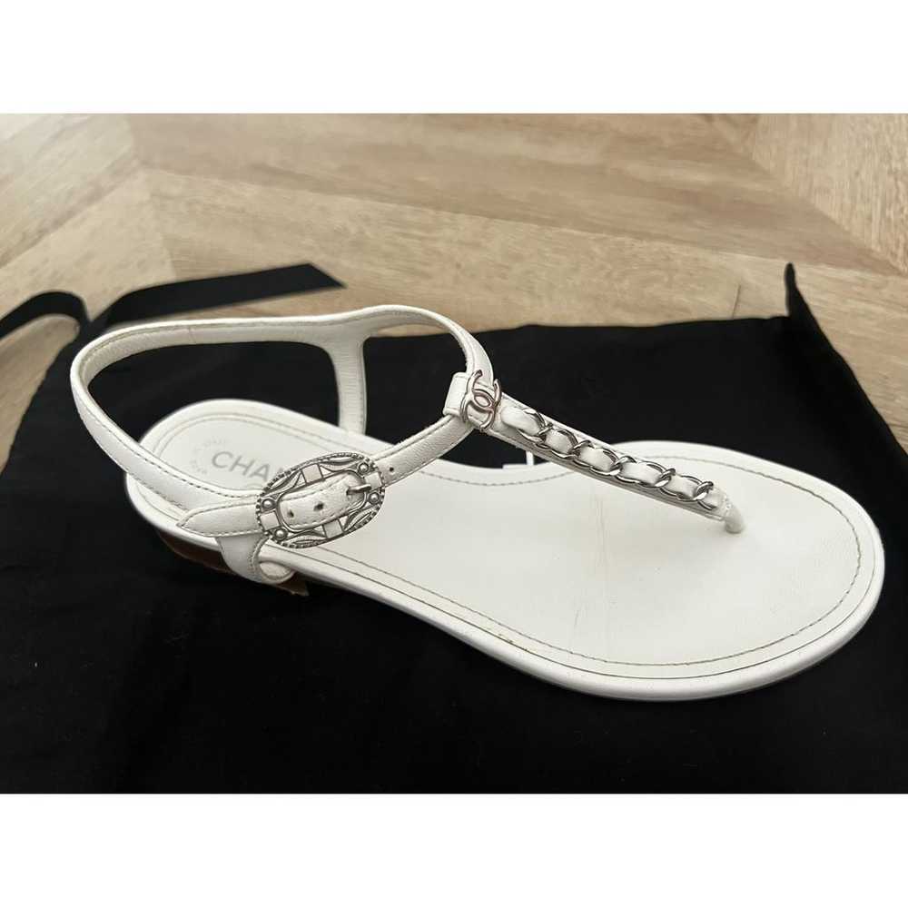 Chanel Leather flip flops - image 3