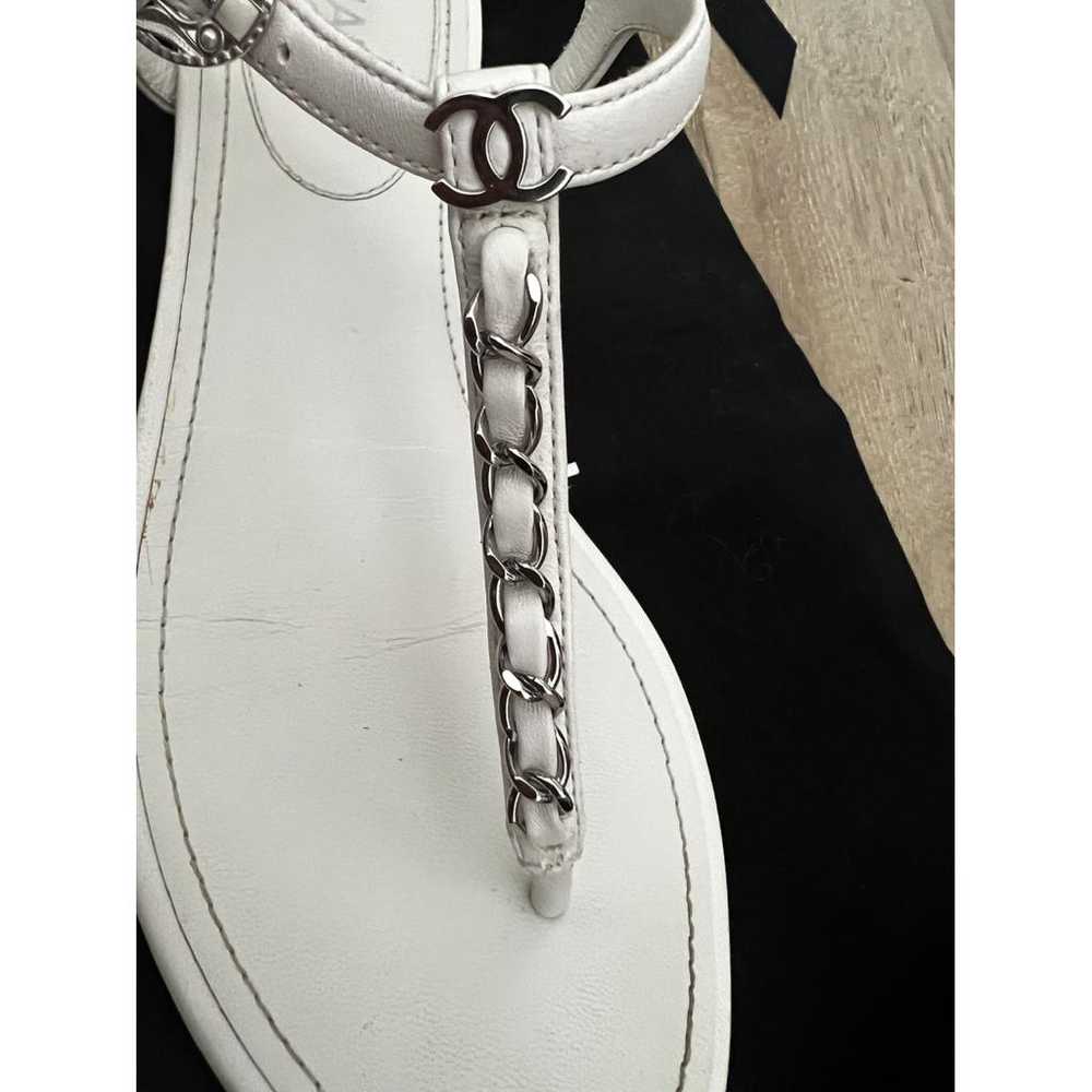 Chanel Leather flip flops - image 4