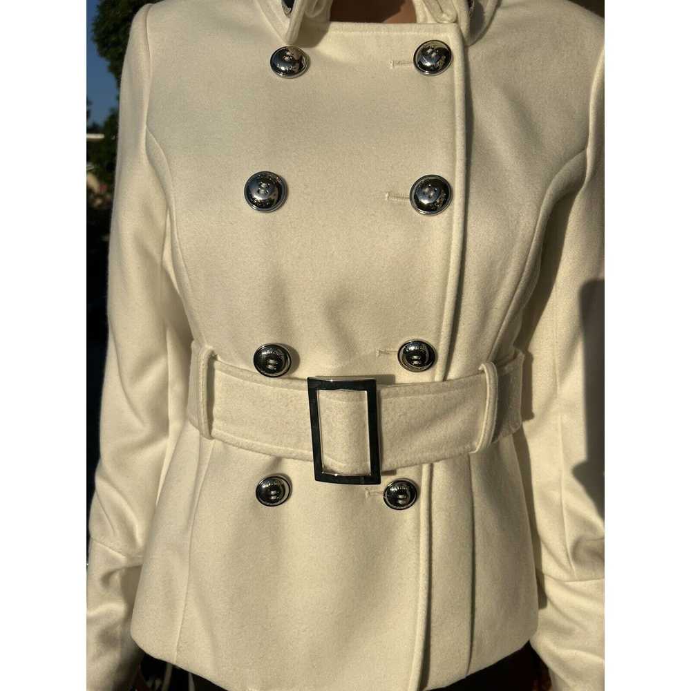 Black Rivet Black Rivet Women’s White Pea Coat Be… - image 4