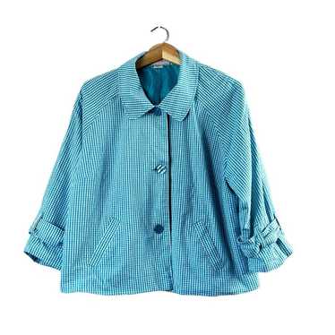 Vintage Women's Vintage Blue Checkered Sag Harbor… - image 1