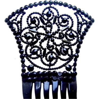 Victorian Spanish style mourning hair comb in Fren