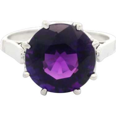 Vintage Platinum 3.25ct Deep Royal Purple Round Am