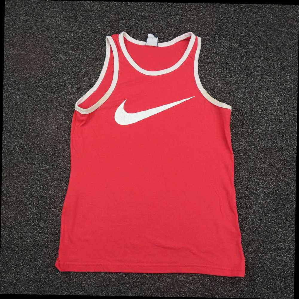 Nike Small Red and White Swoosh Sleeveless Breath… - image 1