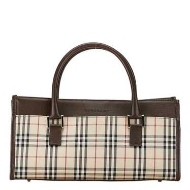 Burberry Nova Check Beige Canvas Handbag (Pre-Own… - image 1