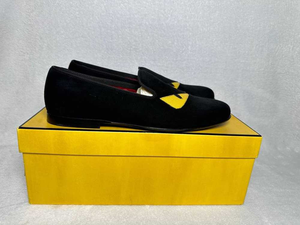 Fendi Fendi Suede Monster Eyes Slip On Loafers - image 2