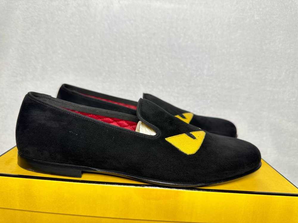 Fendi Fendi Suede Monster Eyes Slip On Loafers - image 3