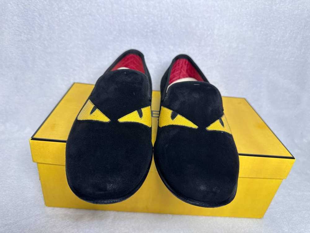 Fendi Fendi Suede Monster Eyes Slip On Loafers - image 4