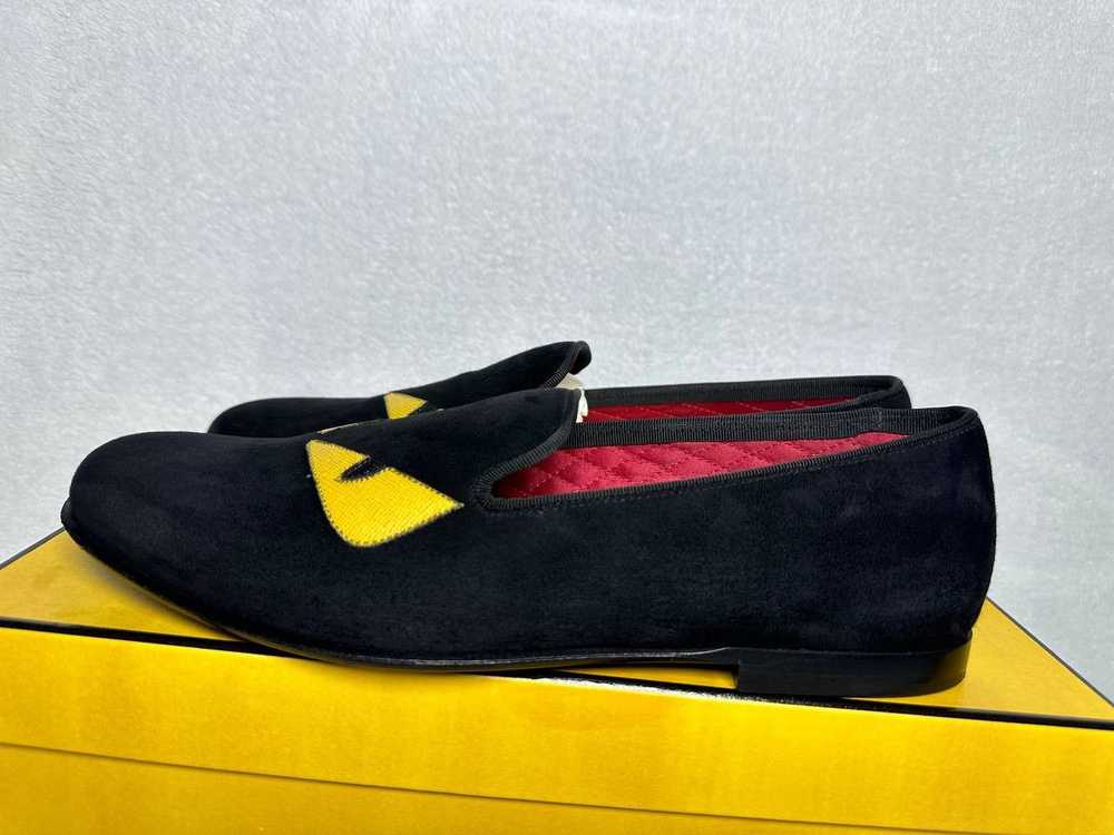 Fendi Fendi Suede Monster Eyes Slip On Loafers - image 5