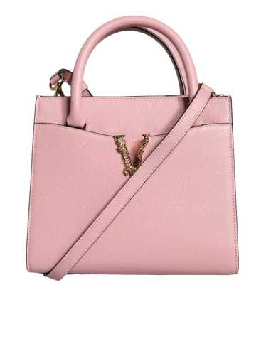 Versace Pink Small Top Handle Grainy Calf Leather… - image 1