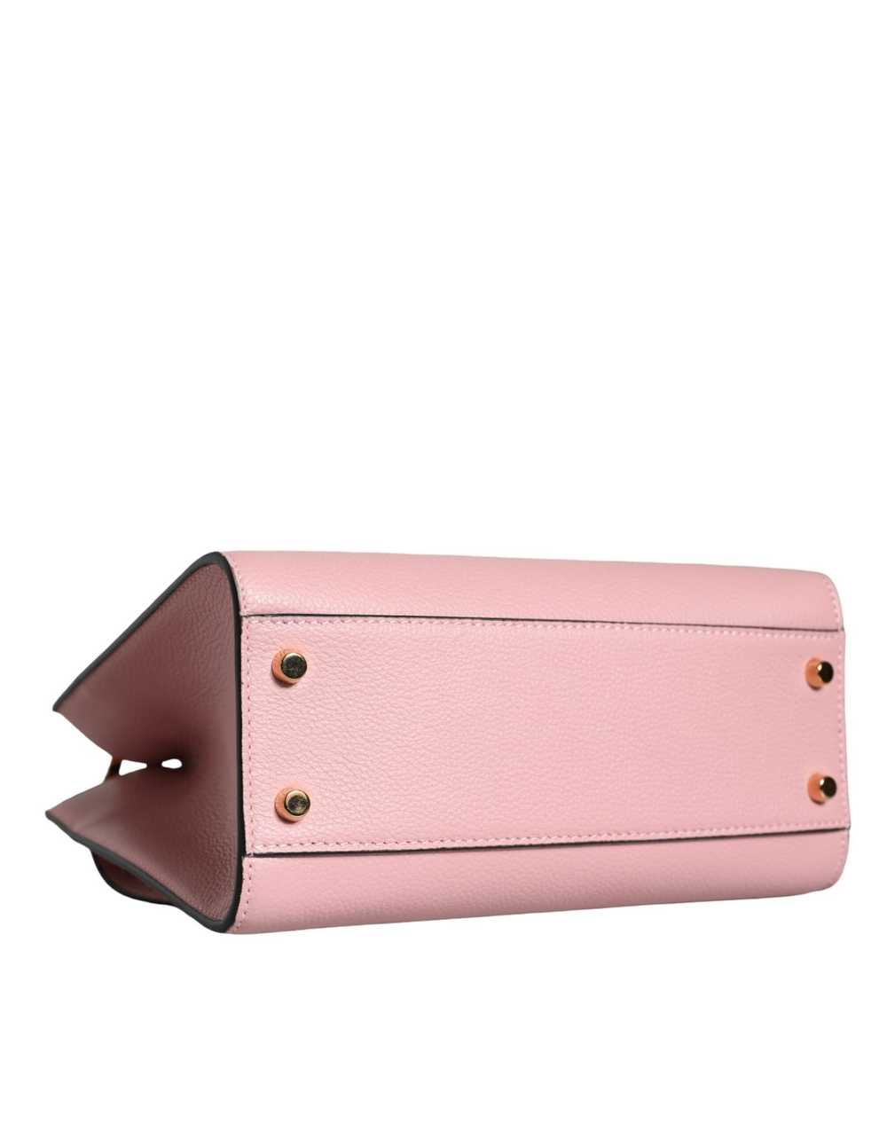 Versace Pink Small Top Handle Grainy Calf Leather… - image 5