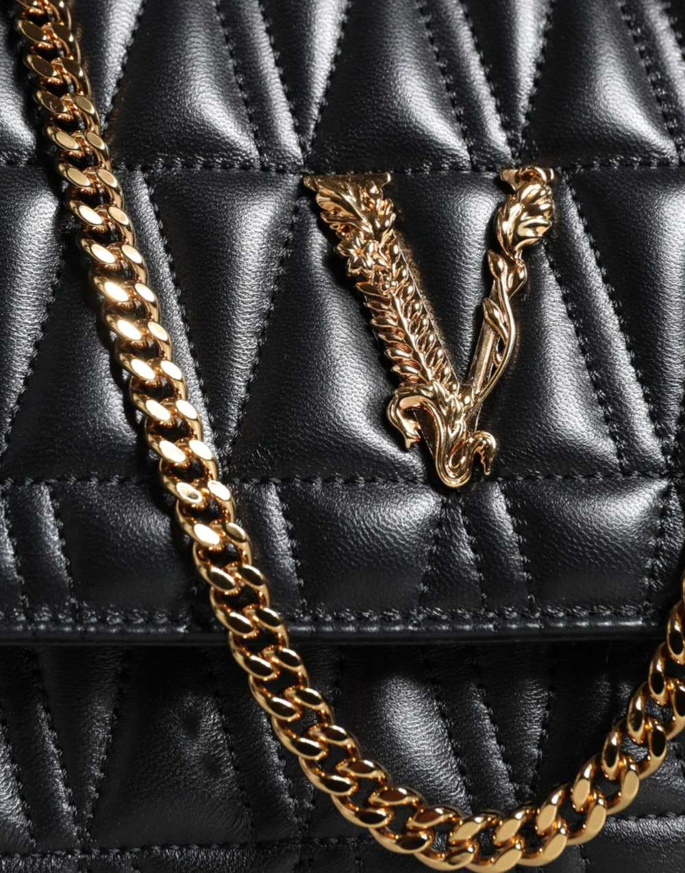 Versace Black Mini Nappa Leather Crossbody Should… - image 5